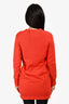 Hermès Red Cashmere Knit Long Buttoned Cardigan Size 34
