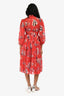 Dolce & Gabbana Red Fish Printed Silk Mini Dress Size 40