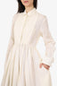 Jil Sander White Japanese Washi Paper Buttoned Pleated Long Sleeve Maxi Dress Size 34