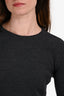Saint Laurent Grey Wool Crewneck Cropped Sweater Size XS