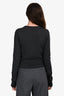 Saint Laurent Grey Wool Crewneck Cropped Sweater Size XS