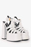 Versace White Leather Platform Heels Size 36