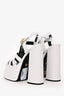 Versace White Leather Platform Heels Size 36