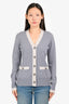 Pre-Loved Chanel™ 2014 Grey Cashmere Button Cardigan Size 36