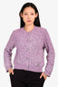 Maje Purple Sequin Knit Buttoned Cardigan Size 3