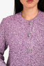 Maje Purple Sequin Knit Buttoned Cardigan Size 3