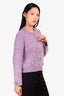 Maje Purple Sequin Knit Buttoned Cardigan Size 3
