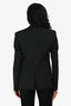 Burberry Black Wool Single Breasted Leather Pocket Blazer Size 4