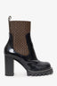 Louis Vuitton Black/Brown Patent Nano Monogram Ankle Star Trail Boots Size 37