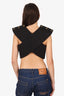 Louis Vuitton 2023 Black Criss Cross Top Size 40