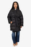 Louis Vuitton Black Jacquard Puffer Wrap Coat Size 44
