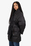 Louis Vuitton Black Jacquard Puffer Wrap Coat Size 44