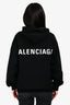 Balenciaga Black Cotton Logo Back Hoodie Size XS Mens