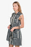 Lanvin 2016 Black/White Tweed Fringe Button Down Vest Dress Size 36