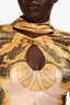 Fendi x Versace 'Fendace' Gold Logo Pattern Midi Dress Dize 40