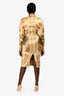 Fendi x Versace 'Fendace' Gold Logo Pattern Midi Dress Dize 40