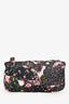 Givenchy Black Floral Leather Pandora Wristlet Pouch