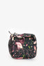Givenchy Black Floral Leather Pandora Wristlet Pouch