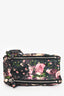Givenchy Black Floral Leather Pandora Wristlet Pouch