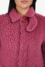 Sacai Pink Cotton Shearling Lapeled Coat Size 1