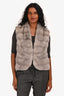 Brunello Cucinelli Grey Mink Cashmere Tie Vest Size 42