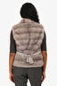 Brunello Cucinelli Grey Mink Cashmere Tie Vest Size 42