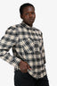 Isabel Marant Etoile Black/White Wool Puff Sleeve Plaid Top Size 42