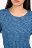 Tibi Blue Ribbed Knit Long Sleeve Top Size S