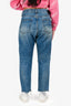 R13 Blue Denim Cris-Cross Asymmetrical Distressed Jeans Size 26