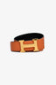 Hermes 2011 Black/Orange Reversible 'H' Belt 95 GHW