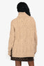 Loro Piana Brown Cashmere Cable Knit Turtle Neck Sweater Size S