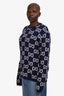 Gucci Blue Wool GG Monogram Sweater Size XL