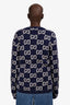 Gucci Blue Wool GG Monogram Sweater Size XL