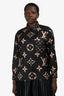 Louis Vuitton Black/Gold Silk Monogram Button Shirt Size 42
