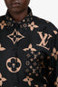 Louis Vuitton Black/Gold Silk Monogram Button Shirt Size 42