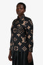 Louis Vuitton Black/Gold Silk Monogram Button Shirt Size 42