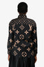 Louis Vuitton Black/Gold Silk Monogram Button Shirt Size 42