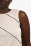 Brunello Cucinelli White Silk Sleeveless Bead Detail Top Size M