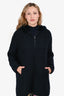 Loro Piana Navy Cashmere Cable Knit Zip-Up Sweater Size S