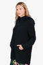 Loro Piana Navy Cashmere Cable Knit Zip-Up Sweater Size S