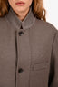 Loro Piana Grey Baby Cashmere Jersey Zip Pea Coat Size S