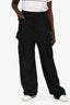 Rick Owens Black Virgin Wool Blend Cargo Thin Trousers Size 50 IT Mens
