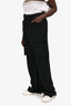 Rick Owens Black Virgin Wool Blend Cargo Thin Trousers Size 50 IT Mens