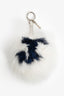 Fendi White/Navy Blue Fur 'J' Keychain