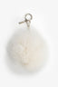 Fendi White/Navy Blue Fur 'J' Keychain