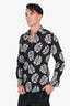 Dolce & Gabbana Black/White Leaf Print Button Down Shirt Size 38