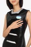 Louis Vuitton Black/Silver Leather Sleeveless Biker Dress Size 36