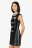 Louis Vuitton Black/Silver Leather Sleeveless Biker Dress Size 36