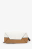 Celine Beige/White Leather Twisted Cabas Bag
