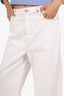 Frame White Denim Le Jane Wide Leg Jeans Size 30
